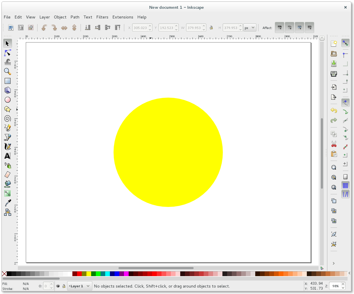 Inkscape yellow circle