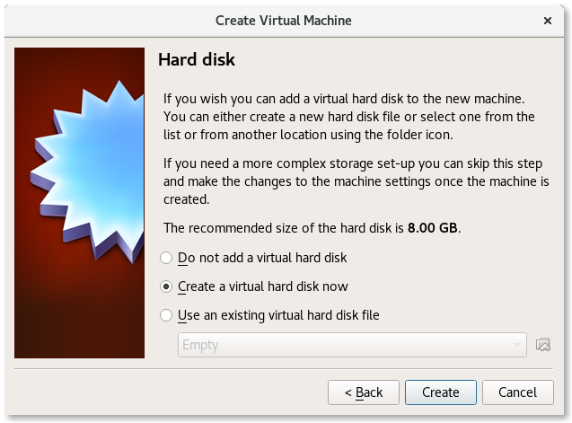 VirtualBox Kali Linux Hard disk